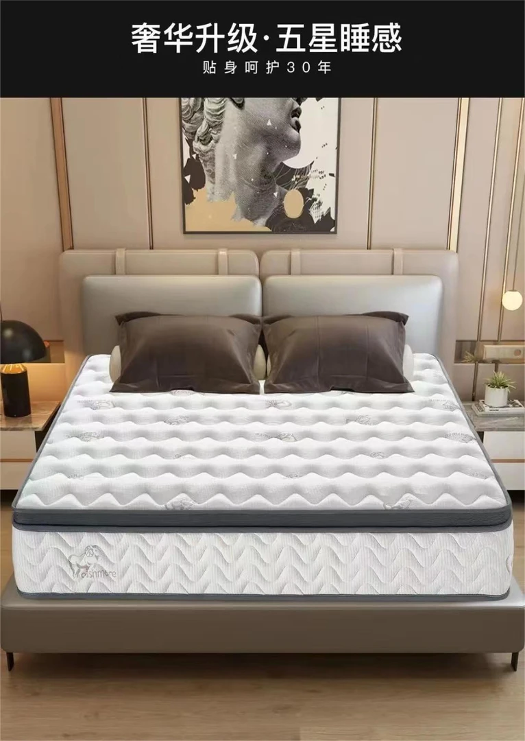 海马席梦思独立弹簧床垫20cm乳胶椰棕双人软硬两用可拆洗工厂直销