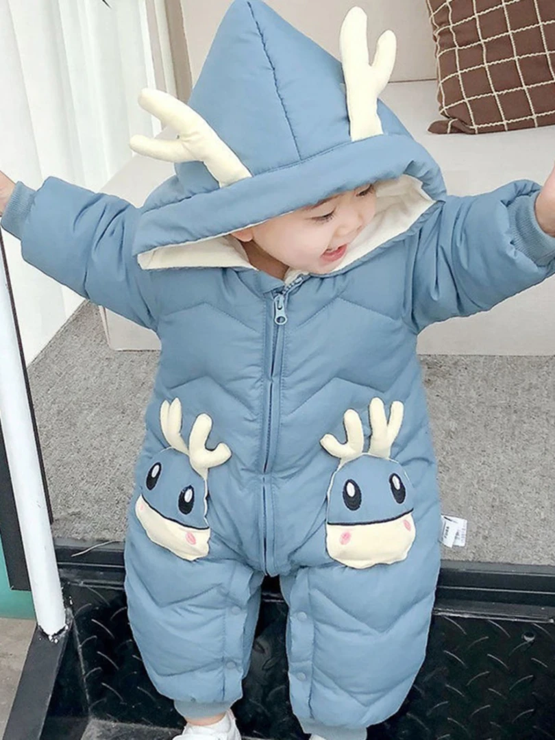 新生婴幼儿秋冬季男宝宝女外出服连体衣服保暖哈衣加厚加绒棉服