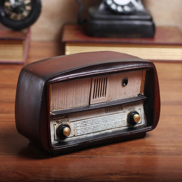 复古收音机树脂文化创意礼品桌面摆件装饰品