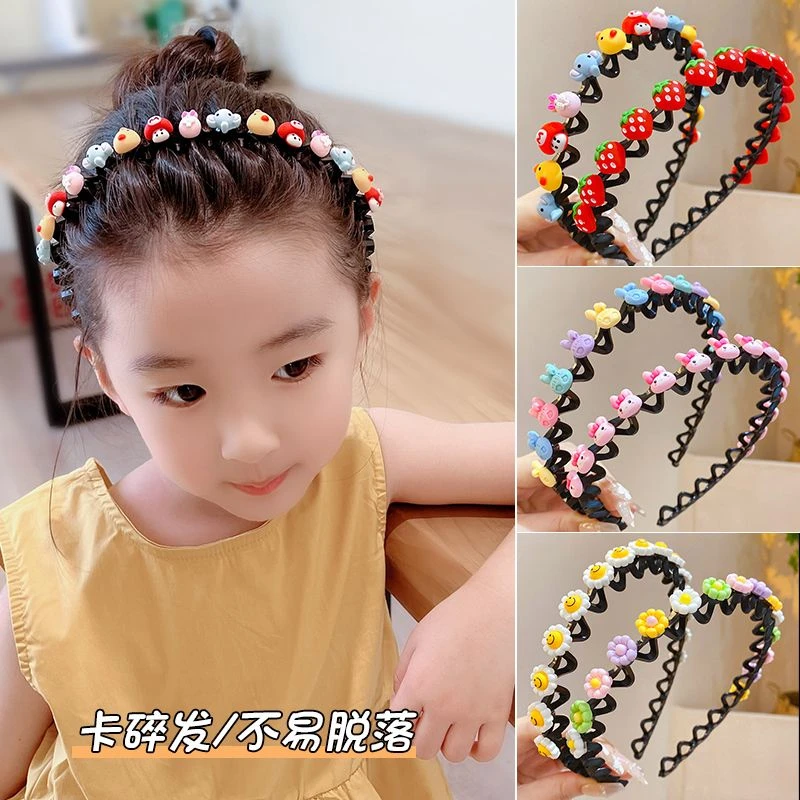 儿童头箍女童卡通小女孩防滑压发卡可爱碎发整理发饰编发宝宝发箍