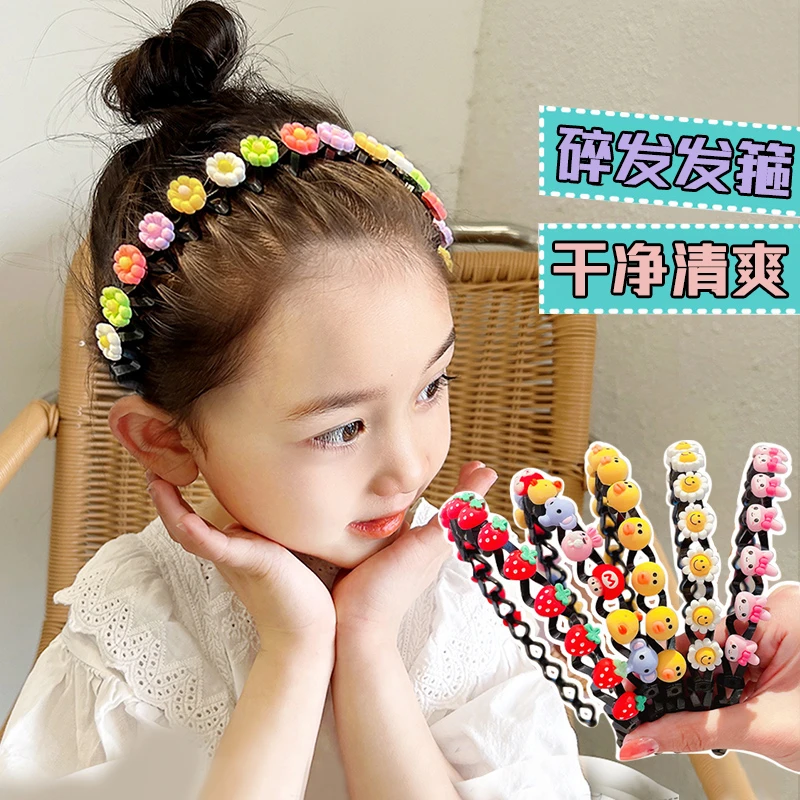 夏季小女孩压发额头碎发发箍儿童不伤发头箍女童卡通碎发神器头饰