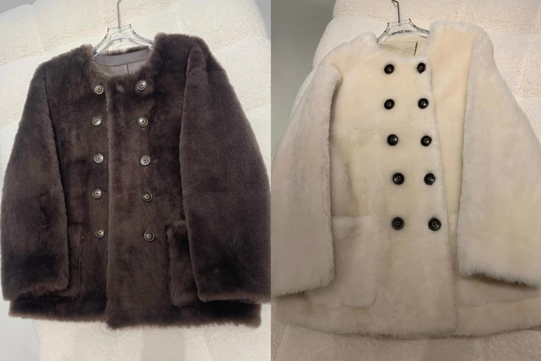 红姐严选圆领双排扣外套31035