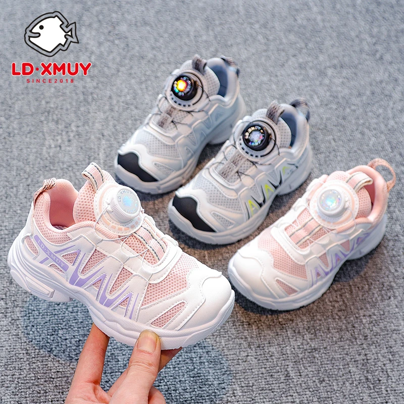 LD XMUY乐迪小木鱼儿童运动鞋科技旋钮春季潮牌儿童休闲软底鞋
