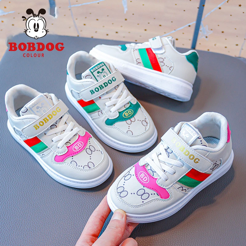 BOBDOG COLOUR/巴布豆卡乐秋季女童男童时尚儿童板鞋百搭透气软底