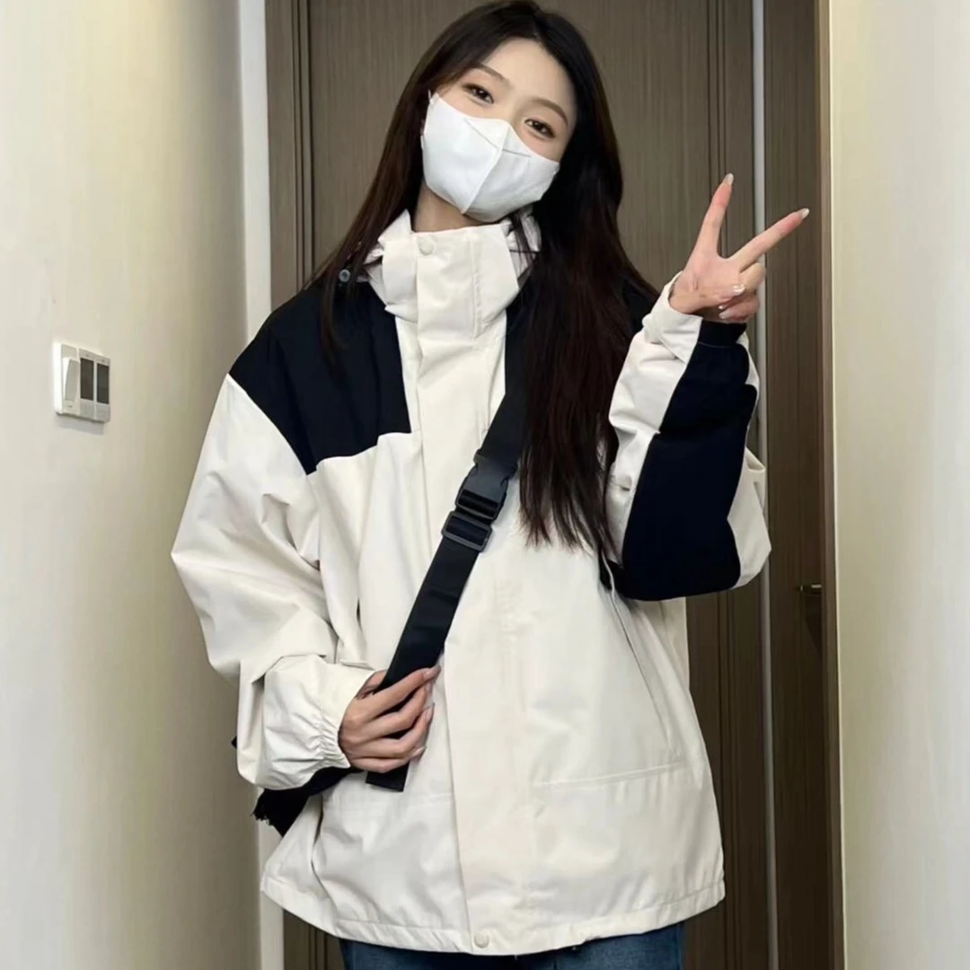 加绒加厚户外可拆卸三合一冲锋衣男女情侣登山服运动防水透气外套