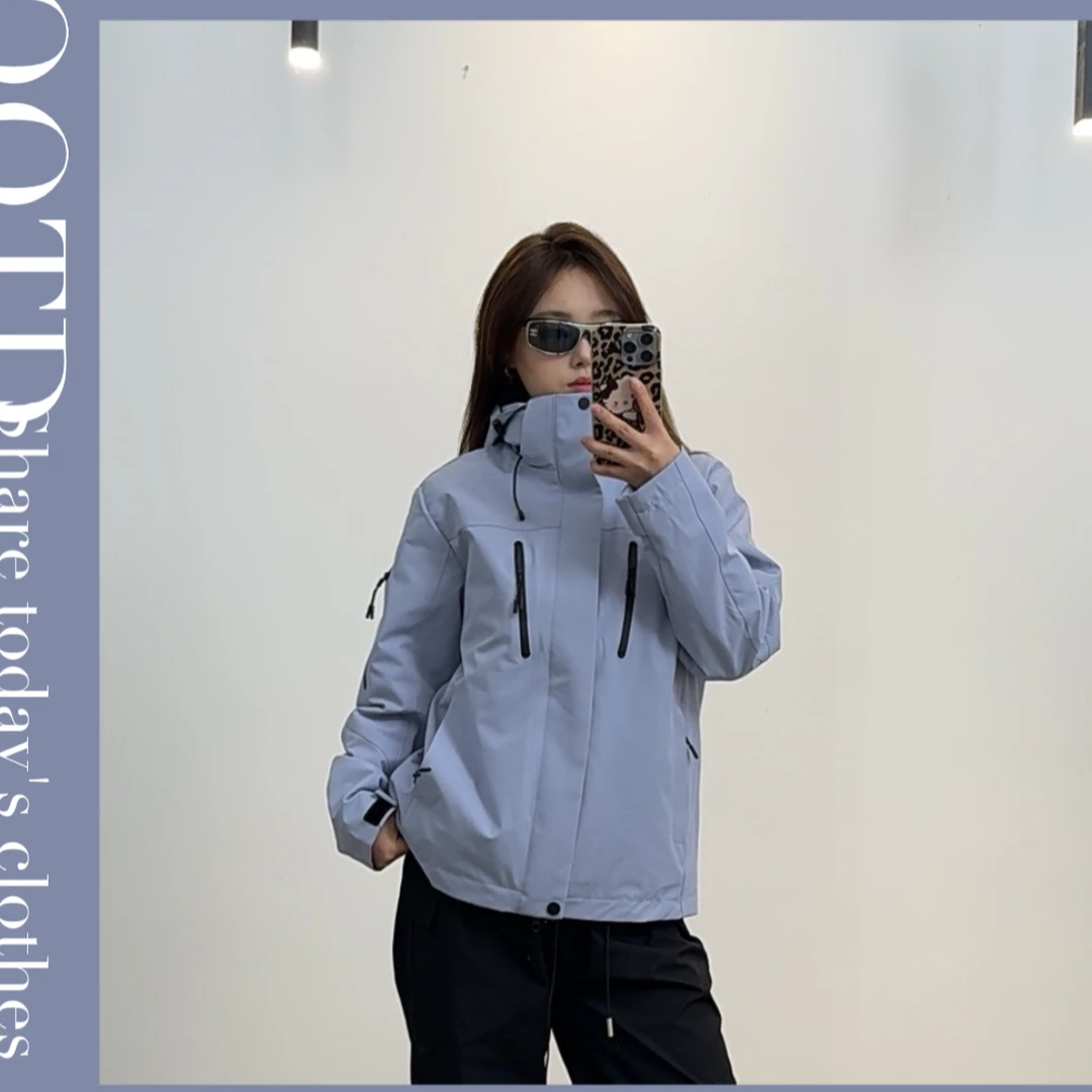 三合一新款石墨烯秋冬冲锋衣防风防水户外休闲时尚旅游登山服外套