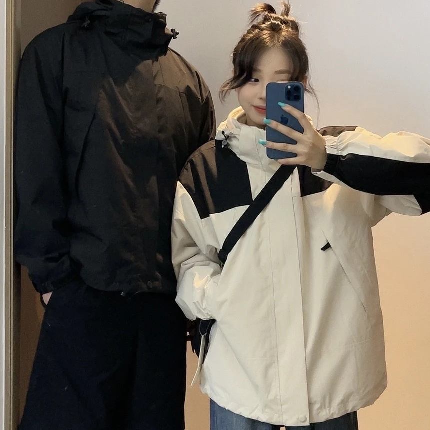 北家户外三合一可拆卸时尚休闲户外冲锋衣防水春秋情侣款运动外套