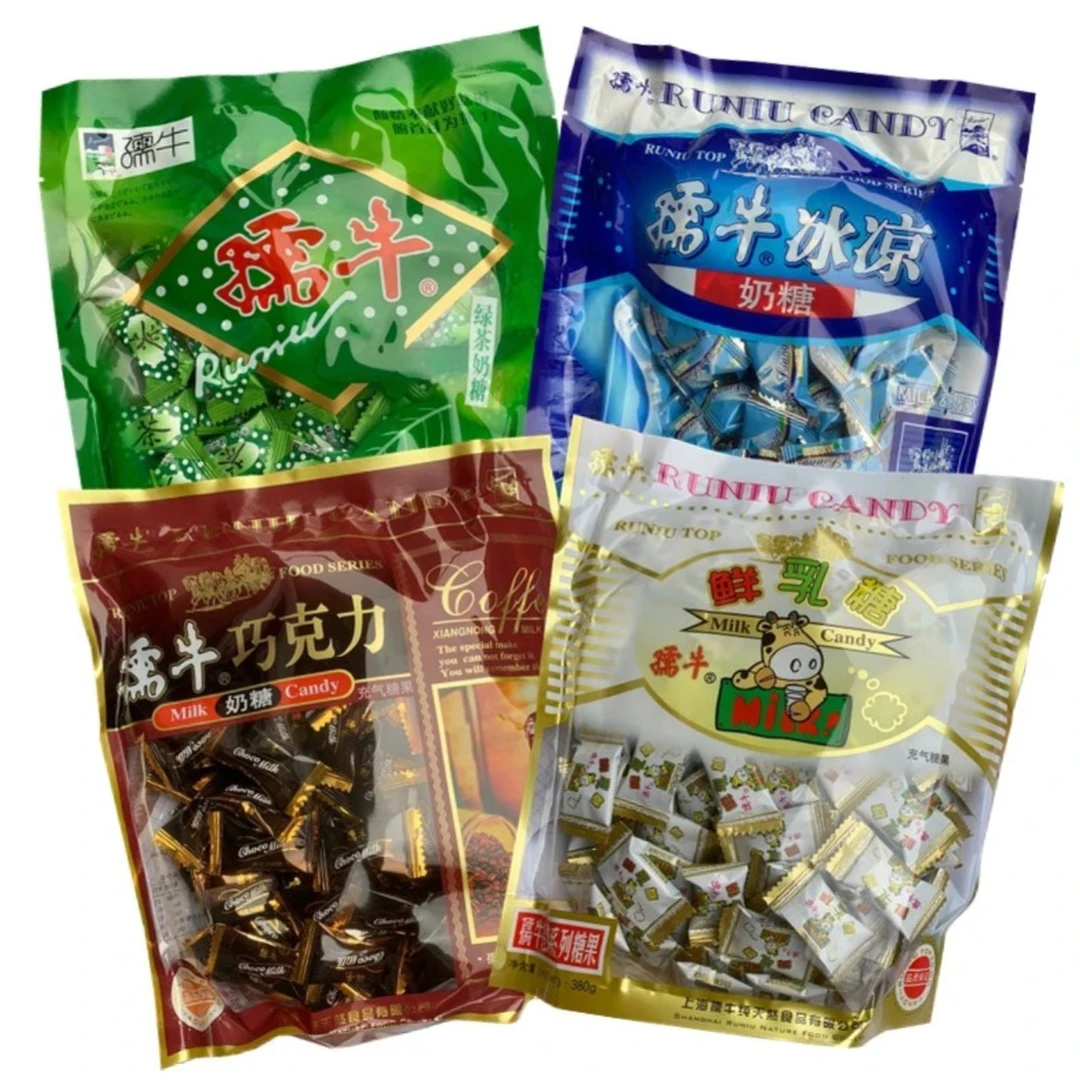 孺牛糖牛奶糖小吃薄荷糖巧克力奶糖90后怀旧休闲零食