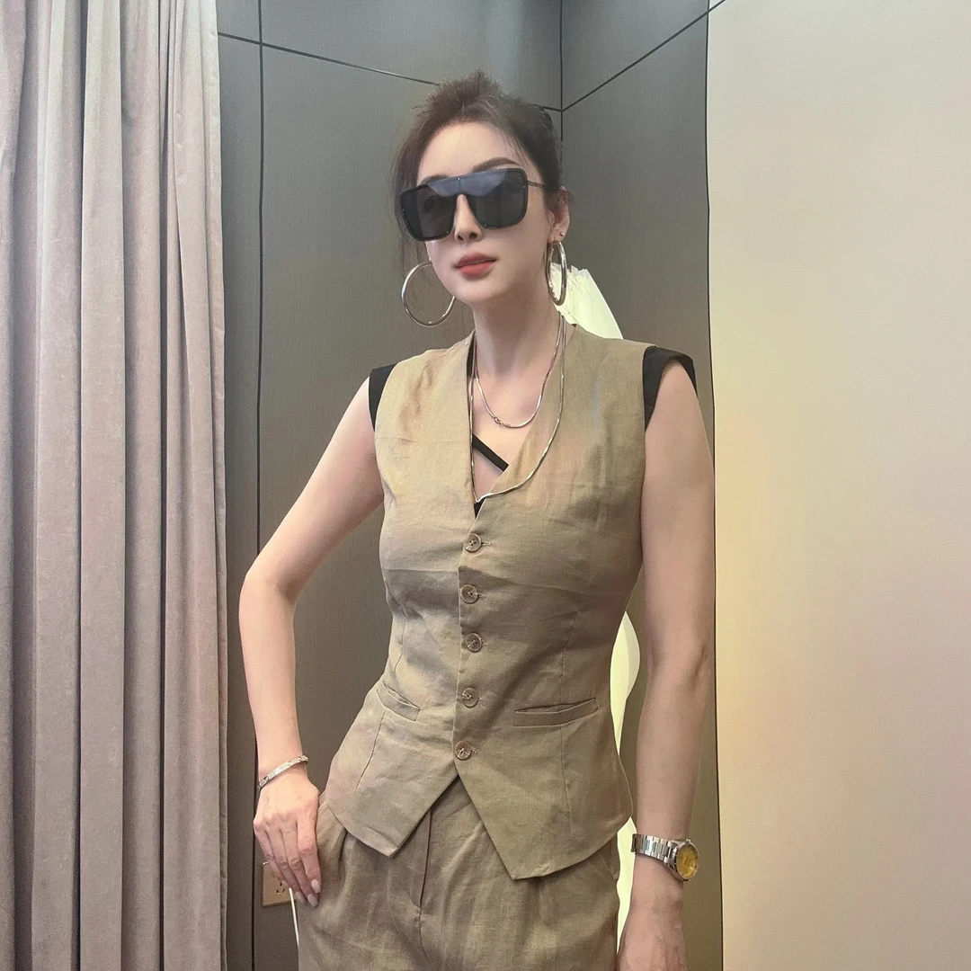 【那服饰】时髦精显瘦两穿麻马夹