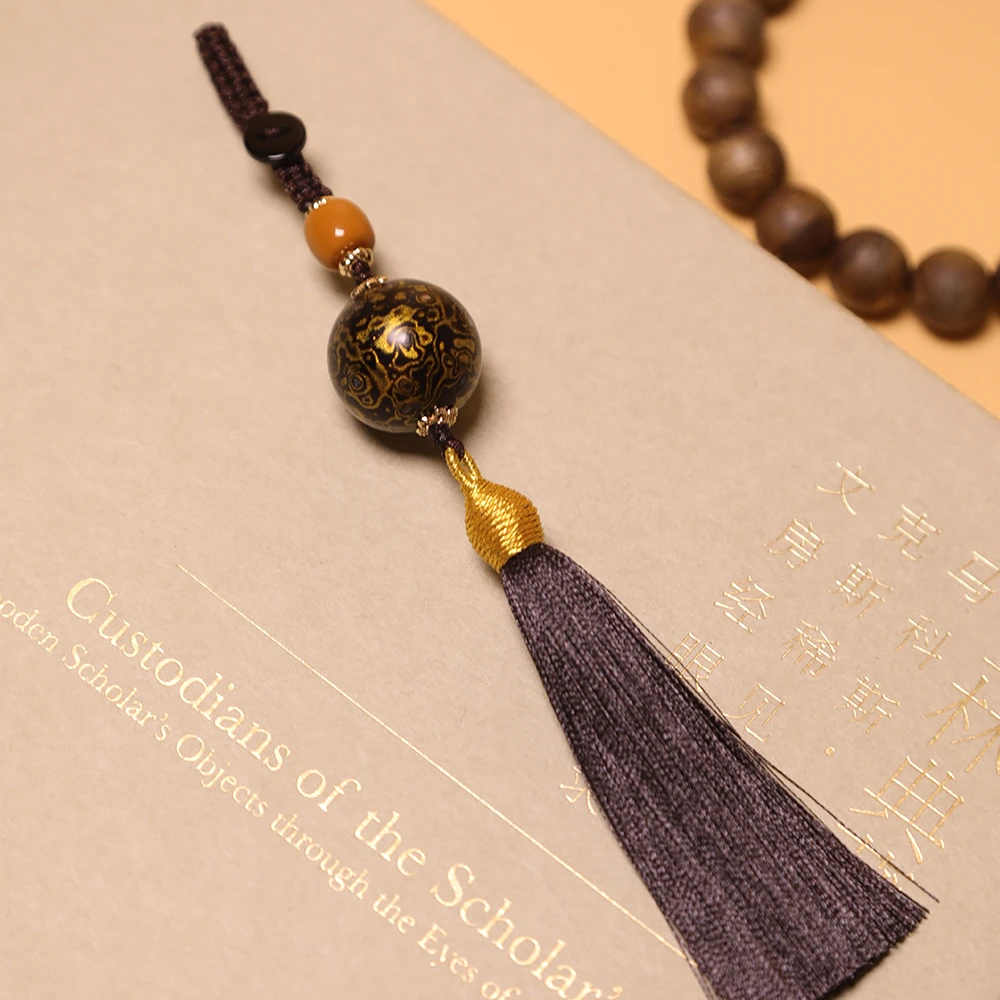 XY009大漆流苏挂件大漆黑金2.0单珠挂坠（多样性发货）