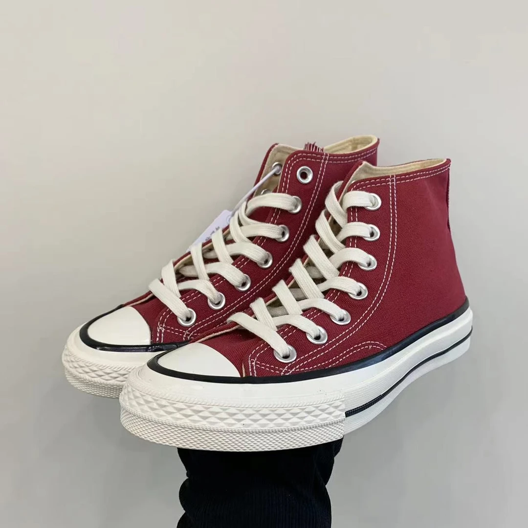 【酒红高帮 高品质】经典人手一双百搭复古帆布鞋（版型偏瘦）597