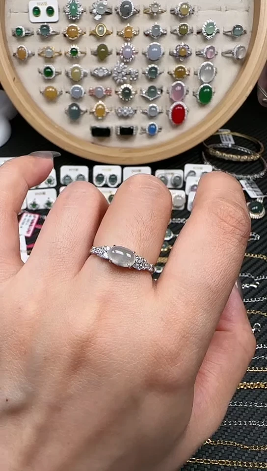 【闪购商品】翡翠戒指银S925镶嵌戒指15