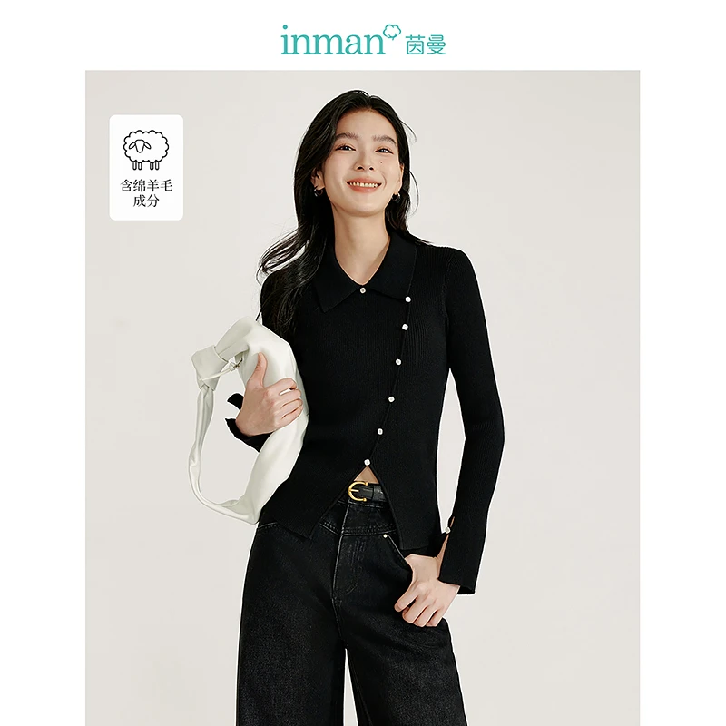 【商场同款】茵曼2025春秋新款女毛针织衫上衣长袖女装套头时尚通勤
