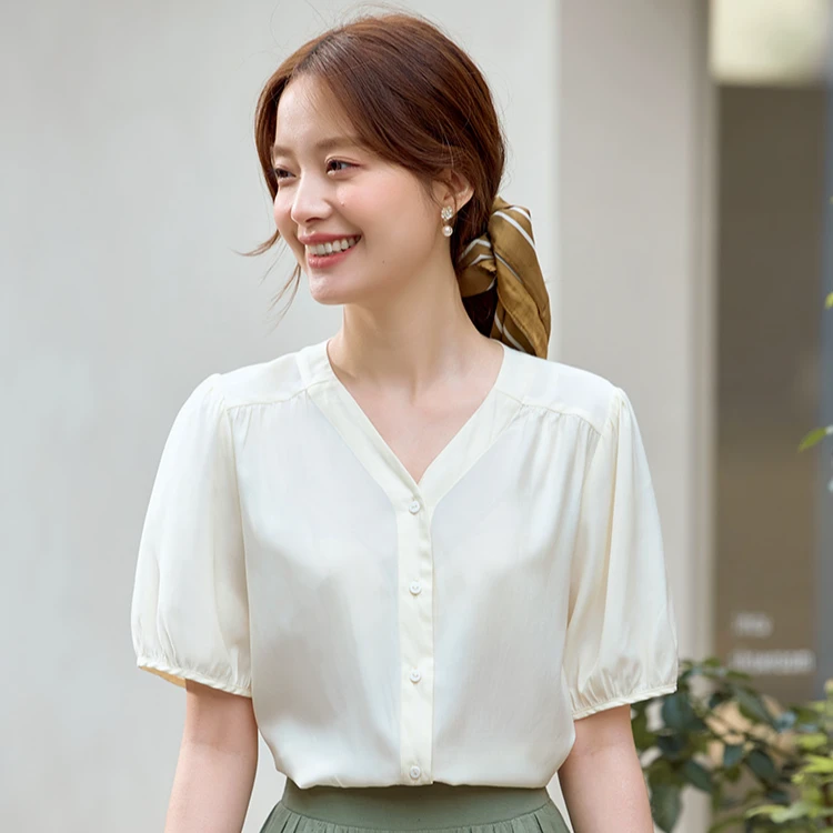 茵曼夏季女衬衫衬衣上衣短袖气质新款休闲豹纹薄款小众白色针织