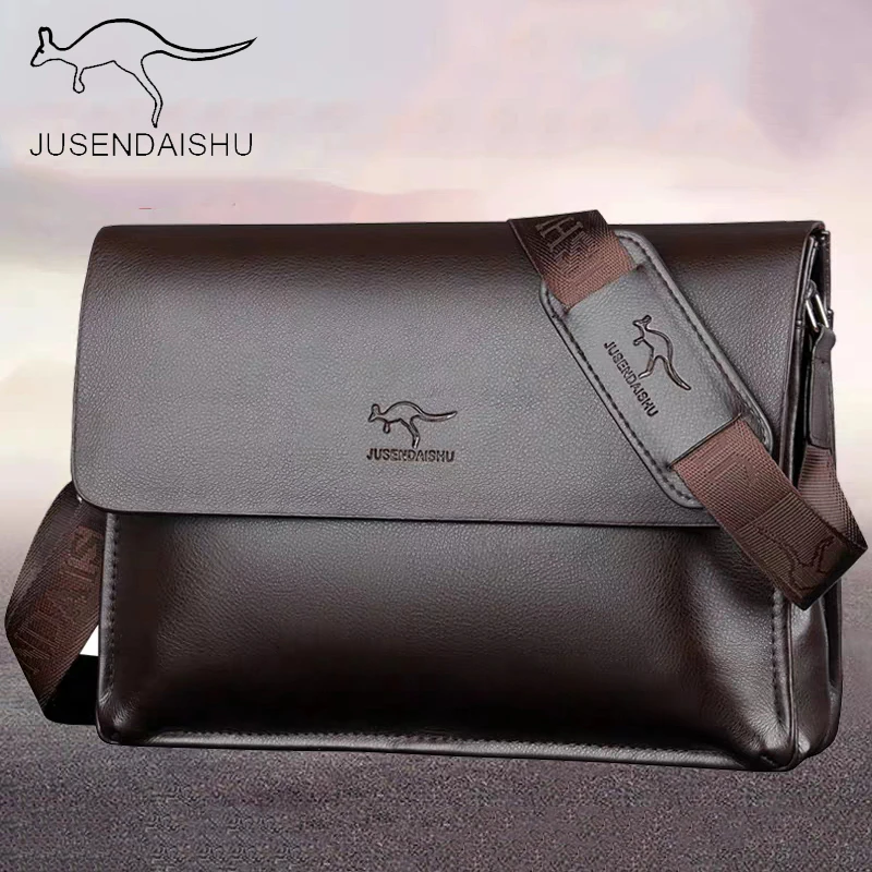 翻盖男包斜挎包商务横款单肩包男皮包软皮男士休闲包包A4纸背包潮