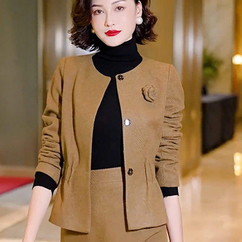 新款精纺华达呢短外套复古风法式气质女神范WF2015