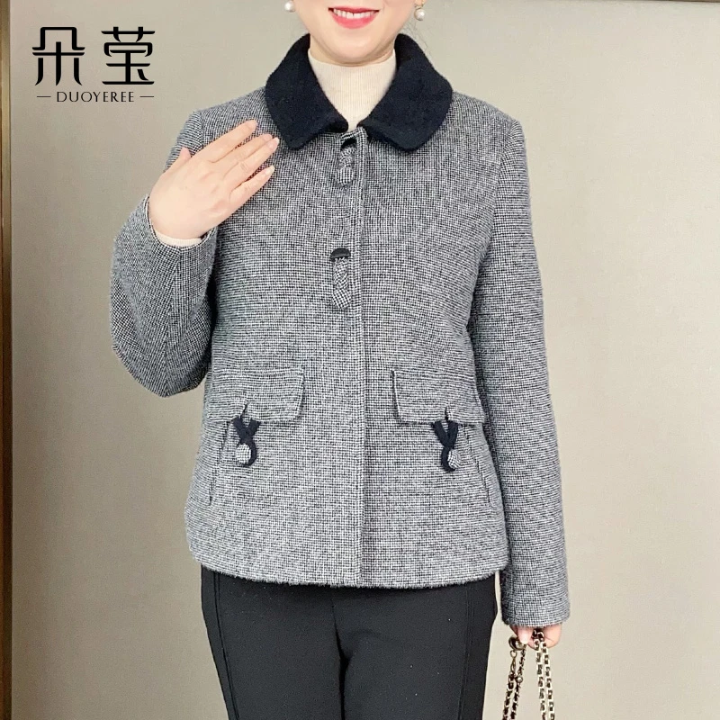 洋气妈妈装短款雪貂外套2024新款中年女中秋冬时尚休闲上衣24-50