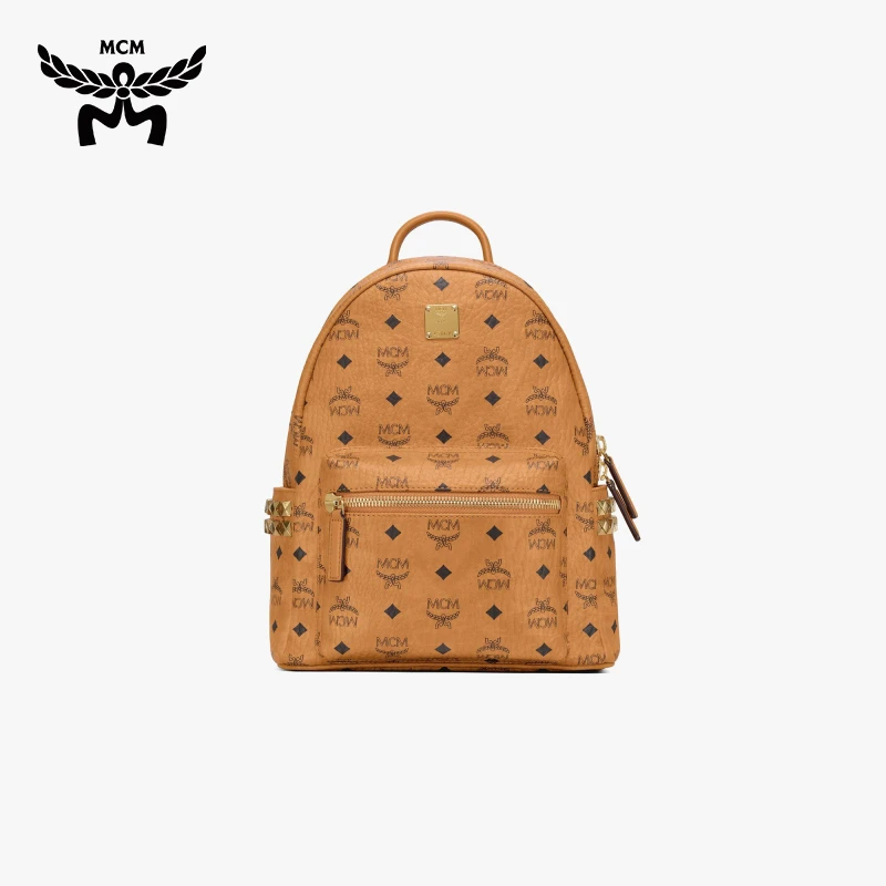 【520好礼】MCM STARK 小号侧边铆钉中性双肩书包背提包单肩背包