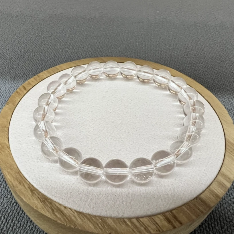 白水晶单圈手串 珠径 8-9 mm 手围15cm 总重约16g