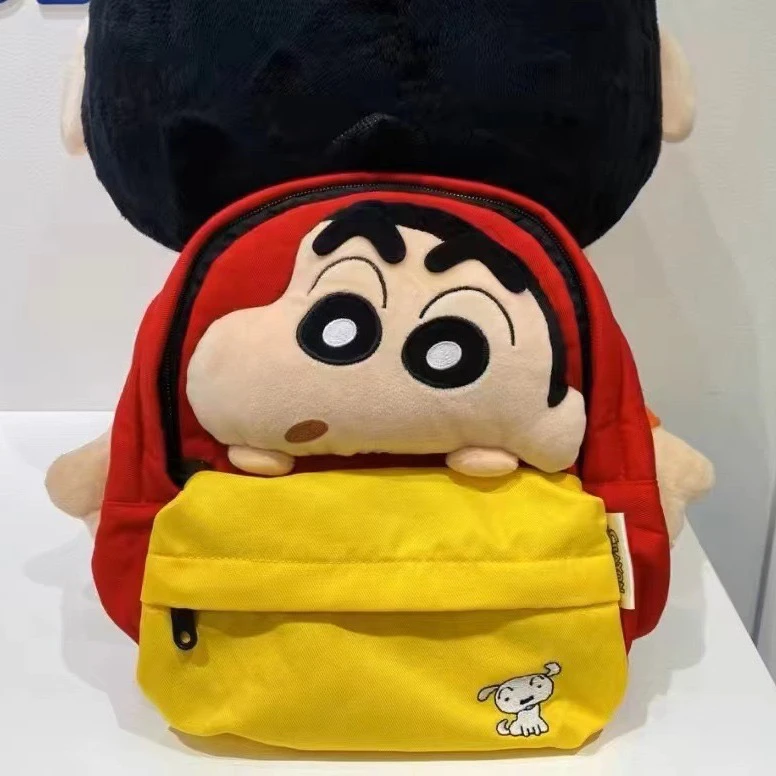 新款可爱卡通蜡笔小新大头玩偶小新拼色双肩背包学生百搭书包