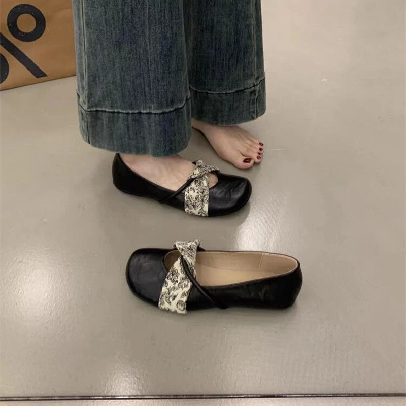 小香风单鞋女黑色2025春秋新款气质鞋子法式晚晚平底鞋玛丽珍女鞋