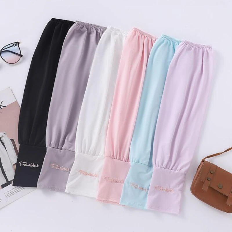 夏季冰丝宽松不勒松紧袖套防晒防紫外线户外骑行开车男女冰袖出行