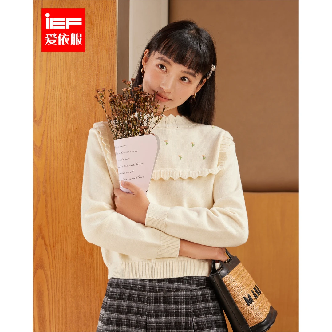 IEF/爱依服2023新款时尚秋冬百减龄毛织上衣内冬季冬天毛衣加厚