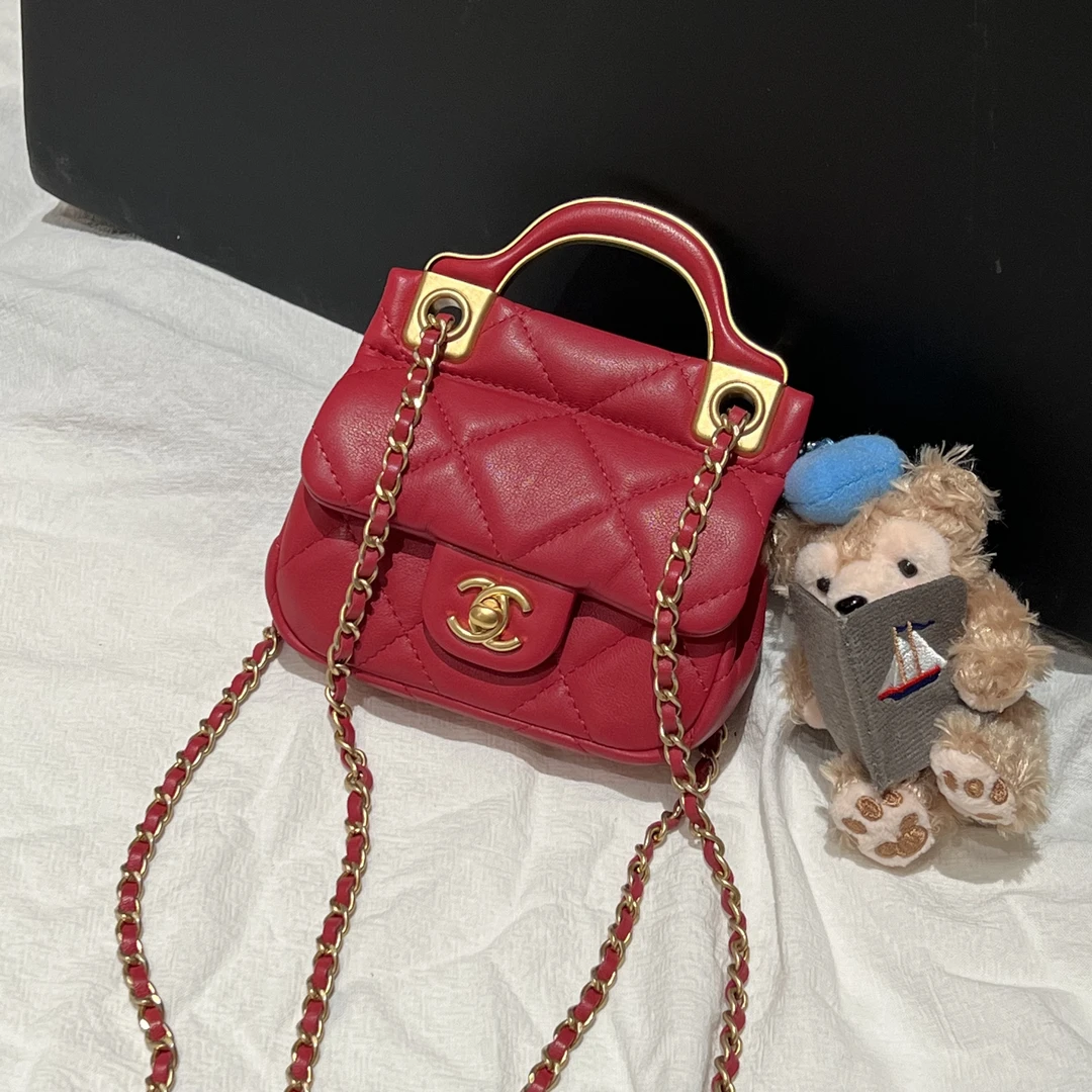 99新 Chanel/香奈儿 Chanel 21手工坊 mini红金衣架包链条包