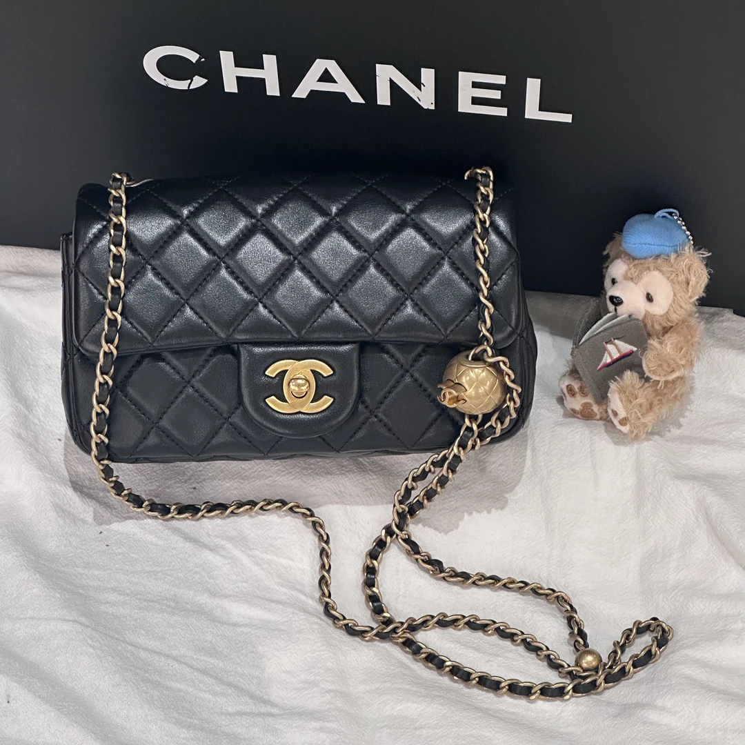 95新 Chanel/香奈儿 Chanel金球CF大mini黑金