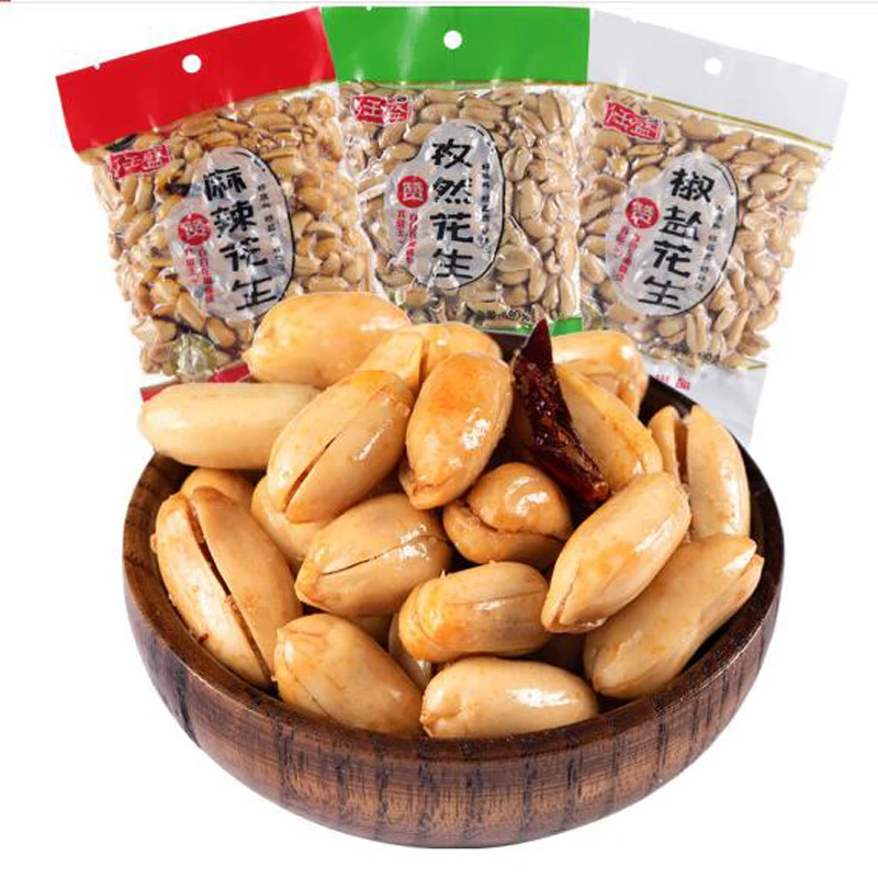 任盛麻辣花生150g*3袋孜然椒盐开袋即食花生米干果下酒菜零食小吃