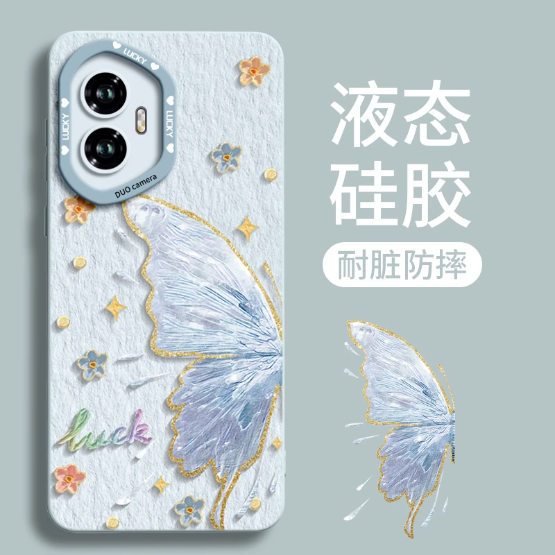 适用荣耀500pro手机壳女400液态硅胶300配件创意防摔全包超薄磨砂