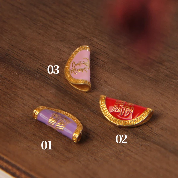 『乐小福珠宝』18K金饺子烧蓝挂饰多样性发货