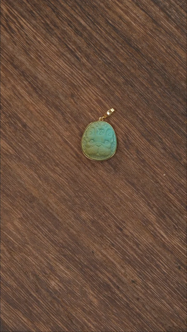 【闪购商品】绿松石挂饰18K金镶嵌挂饰