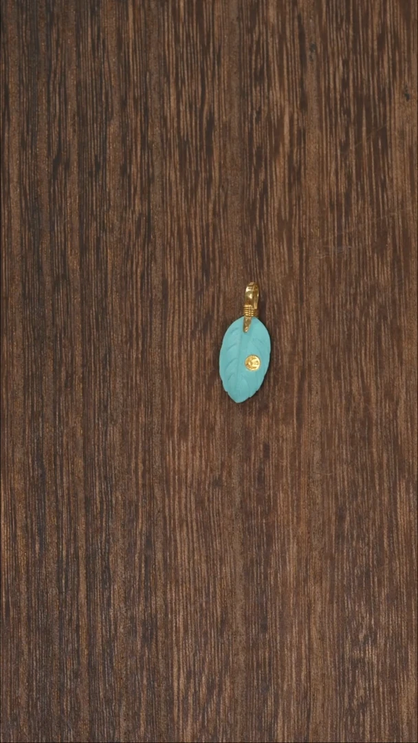 【闪购商品】绿松石挂饰18K金镶嵌挂饰