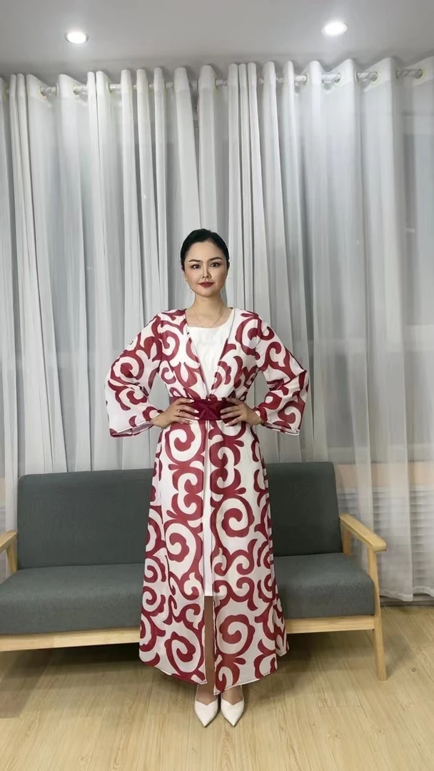 民族连衣裙套装oyu 花纹两件套连衣裙