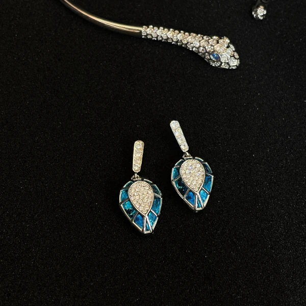 AOPOSS白姿 镀K金 [伊甸园银蛇]耳钉项链女款原创设计小众