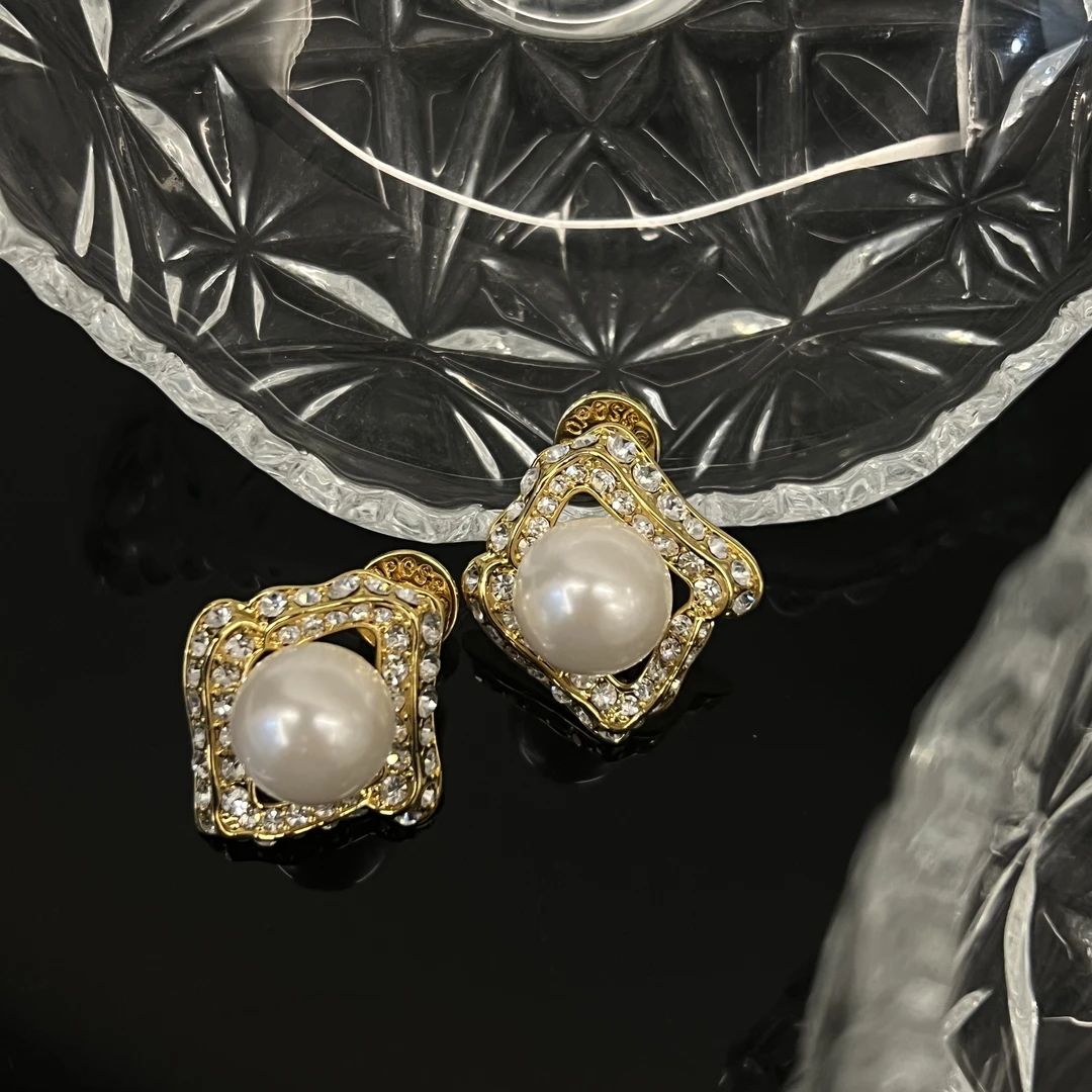 AOPOSS 合金耳饰 [云中月]耳钉夹原创设计师百搭气质小众轻奢镶嵌