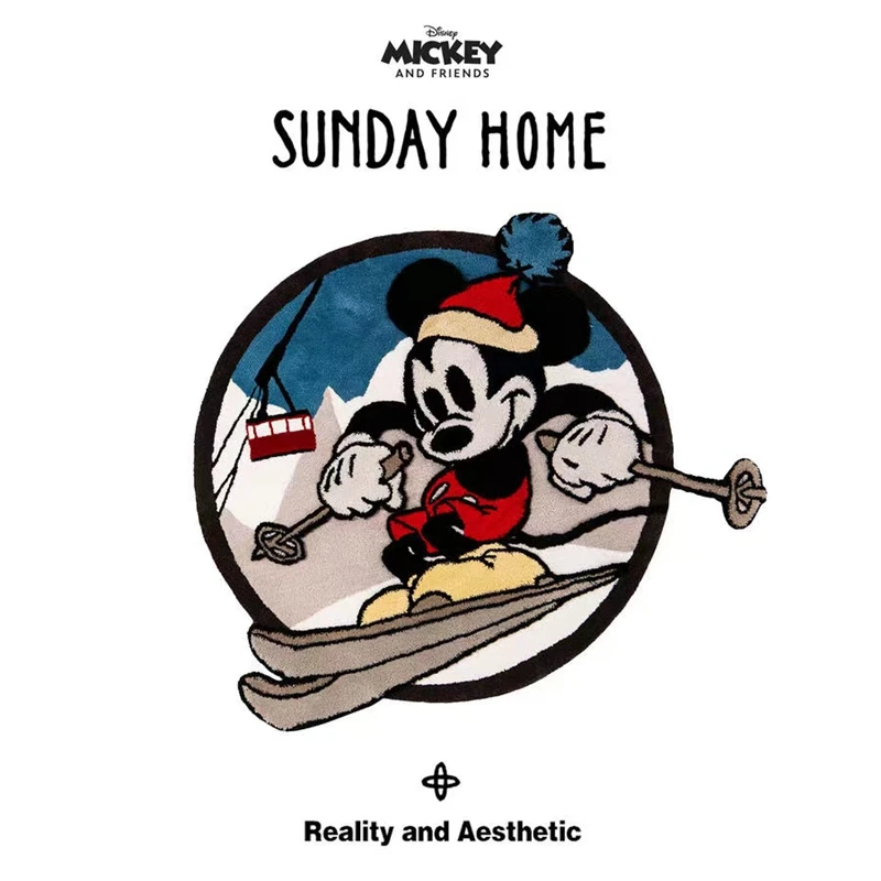 SUNDAY HOME 潮流家居原创设计滑雪米奇地毯 迪士尼官方正版授权