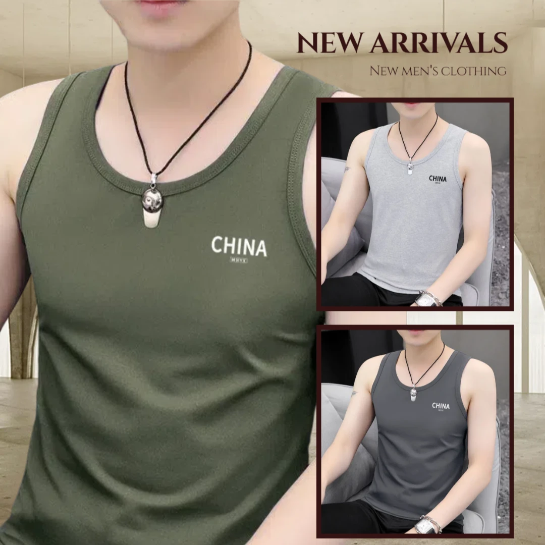 24款男士背心新款背心男款背心休闲夏季无袖圆领潮流青年纯色修身