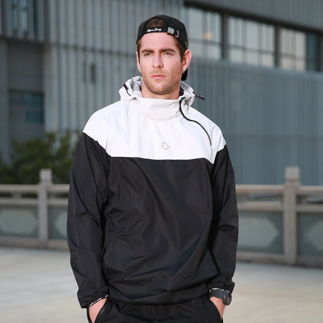 准者2024暴汗服 拼接撞色篮球跑步健身运动休闲暴汗服风衣外套