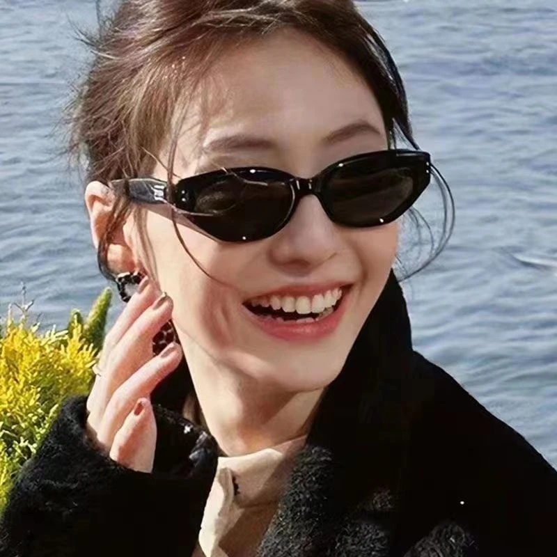 曈妮猫眼墨镜防紫外线网红辣妹百搭太阳镜高级感个性街拍小框潮