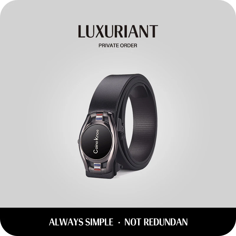 CoinoKnoe男款枪色高档时尚休闲百搭轻奢皮带男士高档商务腰带