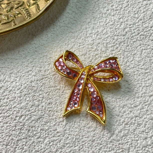 铜合金胸针 【六六中古】孤品复古蝴蝶结胸针km9415