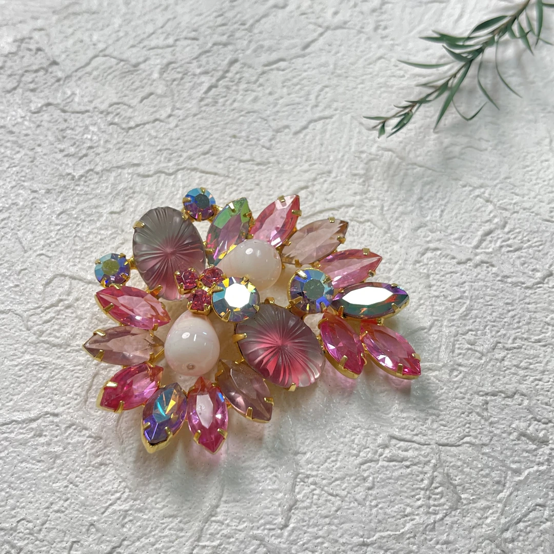 铜合金琉璃胸针 【六六中古】孤品复古胸针km1106