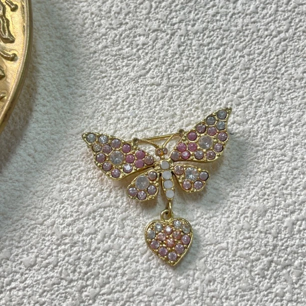 铜合金胸针 【六六中古】孤品复古蝴蝶胸针km9510