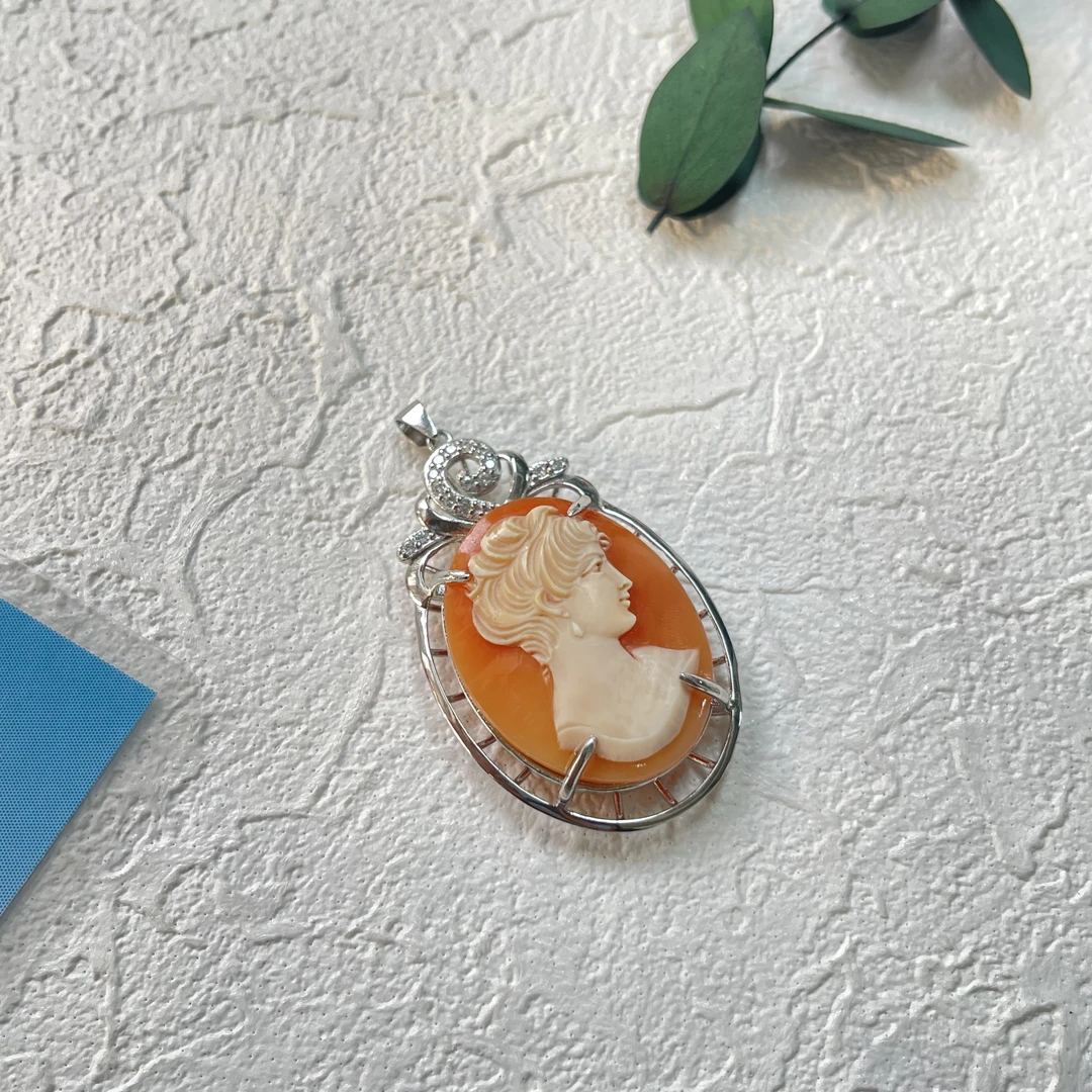 吊坠925银贝壳 【六六中古】孤品复古吊坠aw7619