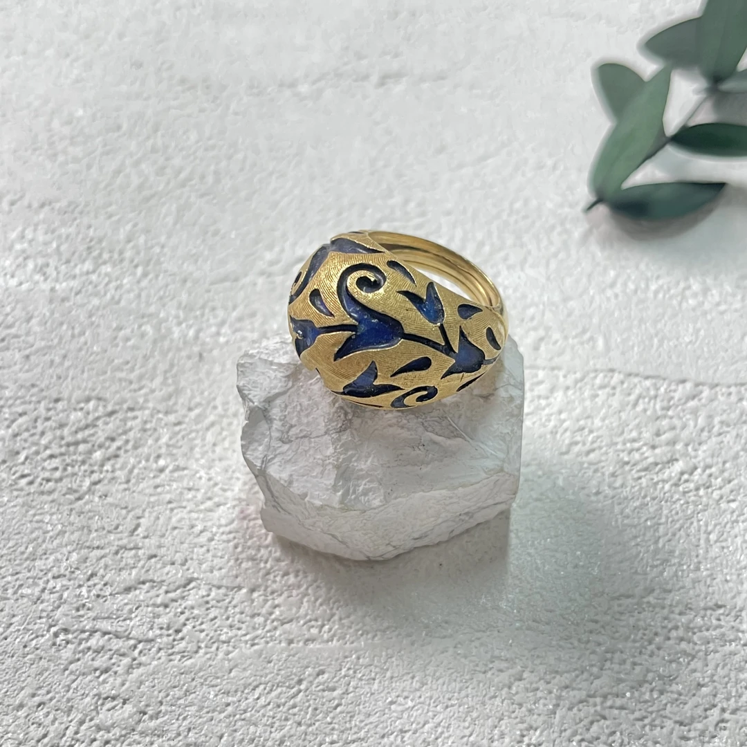 铜合金珐琅戒指 【六六中古】孤品复古戒指th886欧54港15