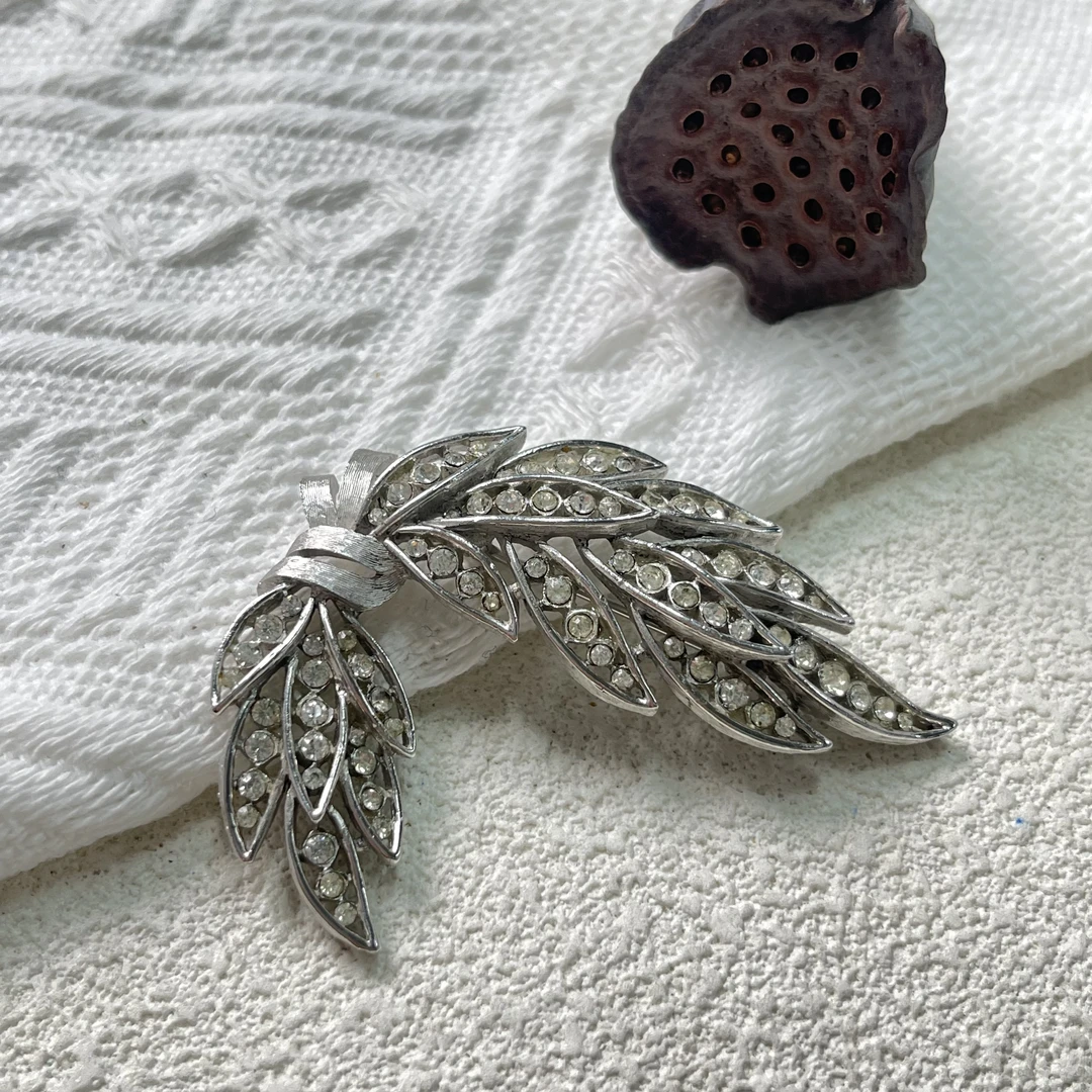 铜合金合成锆石胸针 【六六中古】孤品复古胸针th482