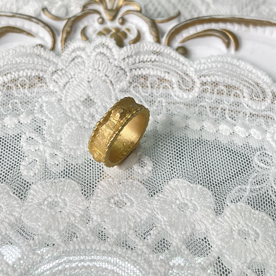 铜合金戒指 【六六中古】孤品复古简约戒指aj1639港13美6.5
