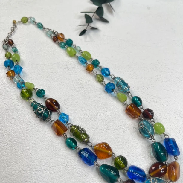 铜合金琉璃项链 【六六中古】孤品复古项链aw7218链长46-53cm